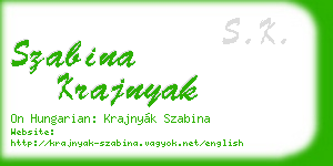 szabina krajnyak business card
